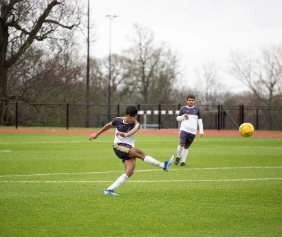 Students playing football